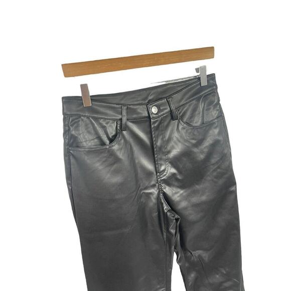 Divided By HM Faux Leather Pants Straight Leg Womens 6 - Picture 3 of 8